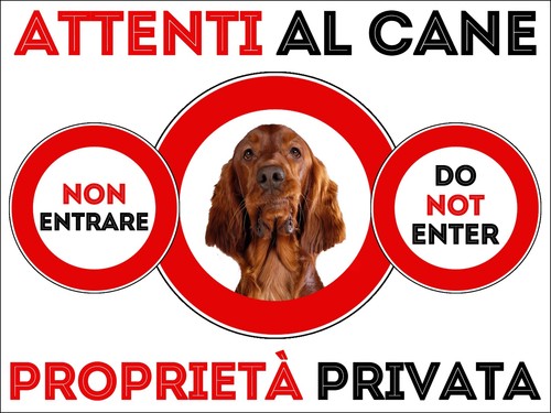 Targa cartello attenti cane - attenti,