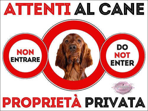 Targa cartello attenti cane - cartello,