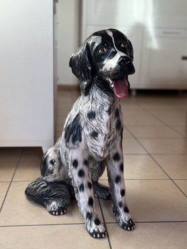 Statua cane setter ceramica - statua, in