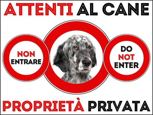 Targa cartello attenti cane - targa,