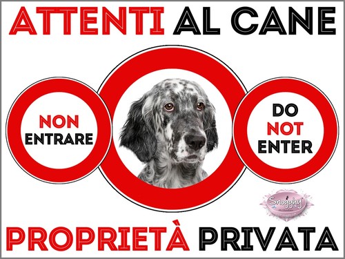 Targa cartello attenti cane - cartello,